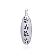 Wolf Tracks Sterling Silver Large Pendant TPD5063 Pendant