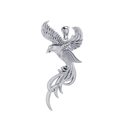 Soar to the Heavens Flying Phoenix Sterling Silver Pendant TPD5072