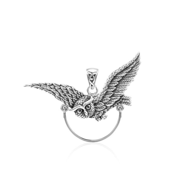 Owl Sterling Silver Charm Holder Pendant TPD5100