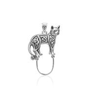 Celtic Cat Silver Charm Holder Pendant TPD5101