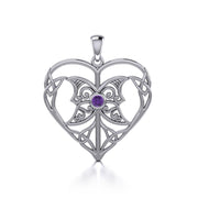 Celtic Triple Goddess Love Peace Sterling Silver Pendant with Gemstone TPD5105