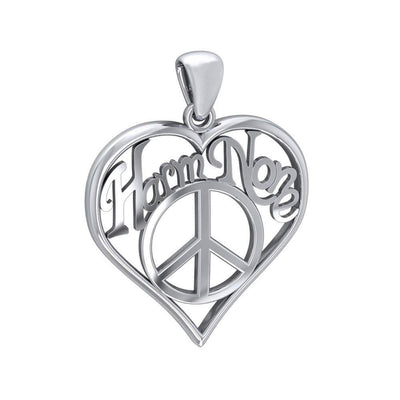Love Peace Angel Wings Silver Pendant with Gemstone TPD5110