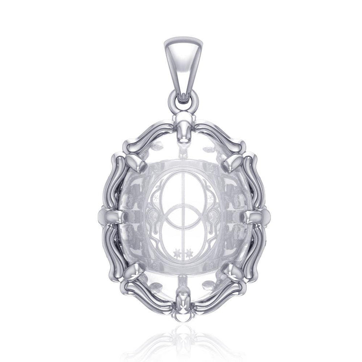 Chalice Well Sterling Silver Pendant with Genuine Clear Quartz TPD5118