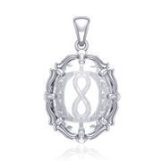 Infinity Sterling Silver Pendant with Genuine White Quartz TPD5119