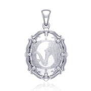 Mermaid Sterling Silver Pendant with Genuine White Quartz TPD5127