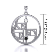 Yin Yang Golden Spiral Silver Pendant with Gemstone TPD5135 Pendant