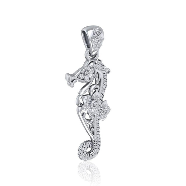 A touch of whimsical sea vibe ~ Sterling Silver Seahorse Filigree Pendant Jewelry TPD5147 Pendant
