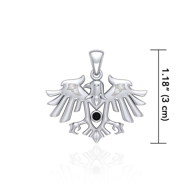 Raven Silver Pendant with Gemstone TPD5157