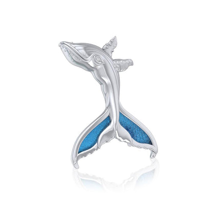 Sterling Silver Humpback Whale Tail Pendant with Enamel TPD5177 Pendant