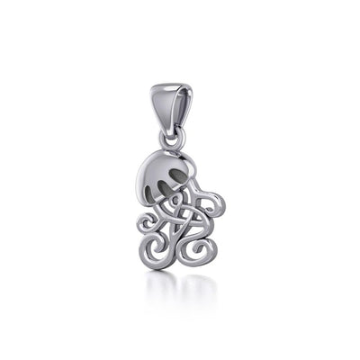 Jellyfish with Celtic Tail Silver Pendant TPD5206