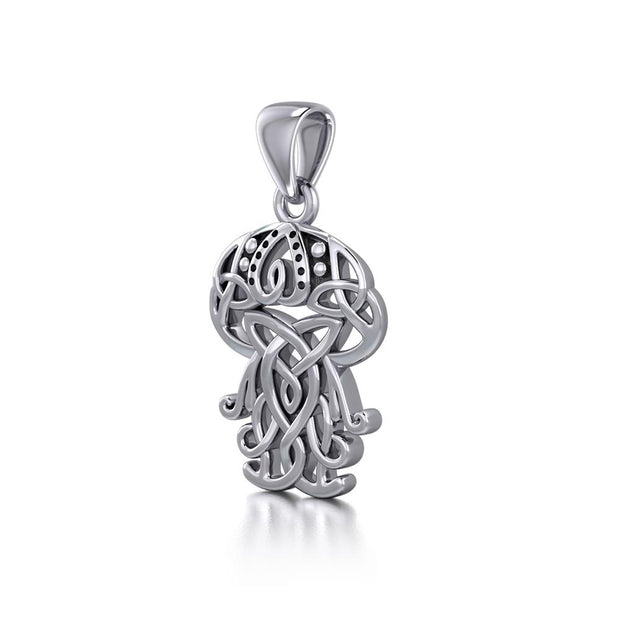 Celtic Inspired Jellyfish Silver Pendant TPD5208