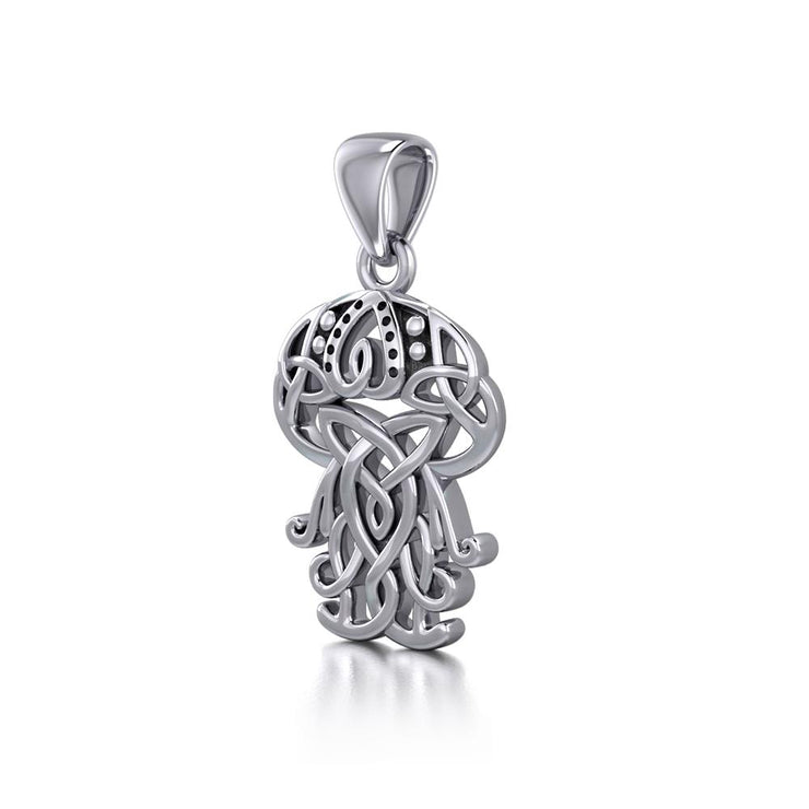 Celtic Inspired Box Jellyfish Silver Pendant TPD5208 Pendant