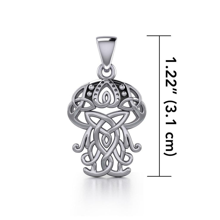 Celtic Inspired Jellyfish Silver Pendant TPD5208