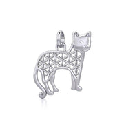 Flower of Life Cat Silver Pendant TPD5298