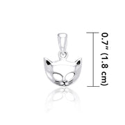 Playful and affectionate ~ Sterling Silver Cat Mask Pendant TPD734