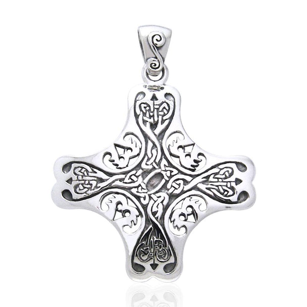 Celtic Cross of the Holy Spirit Silver Pendant TPD966