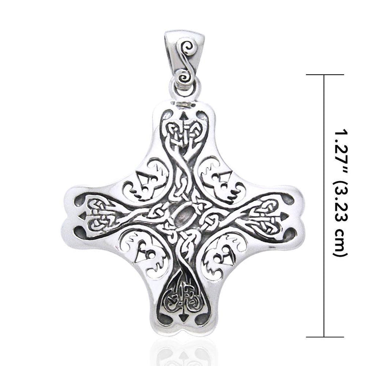 Celtic Cross of the Holy Spirit Silver Pendant TPD966