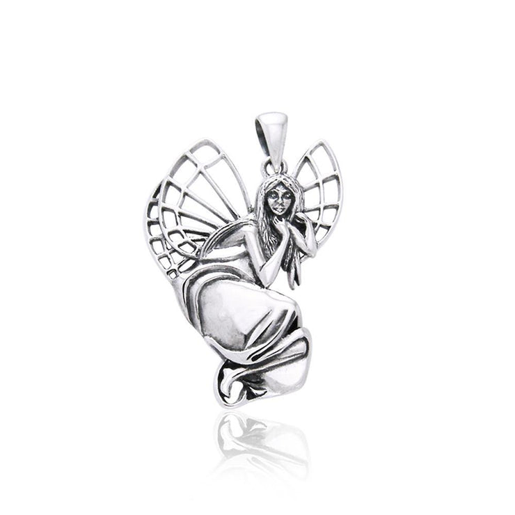A fairy dreaming in the forest ~ fine Sterling Silver Jewelry Pendant TPD968