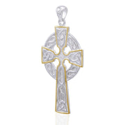 The Paradox of the Celtic Cross Silver and 18K Gold Accent Pendant TPV036