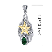 Elegantly Crafted Celtic Knot and Vermeil Gold Pentacle Pendant TPV235