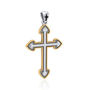 Medieval Cross Silver and 18K Gold Vermeil Accent Pendant TPV2980