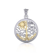 A Lifetime Treasure ~ 14k Gold accent and Sterling Silver Jewelry Pendant TPV3109