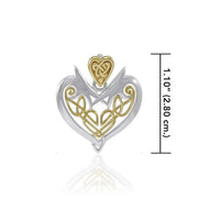 Joyous Heart Celtic Knotwork Silver and Gold Pendant TPV3444