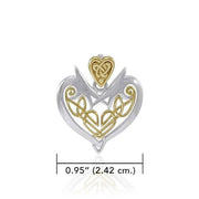 Joyous Heart Celtic Knotwork Silver and Gold Pendant TPV3444