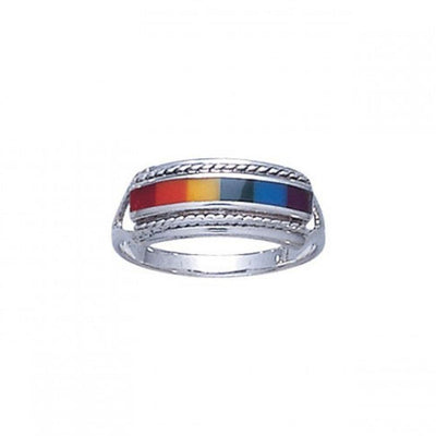 Sterling Silver Rainbow Ring TR164