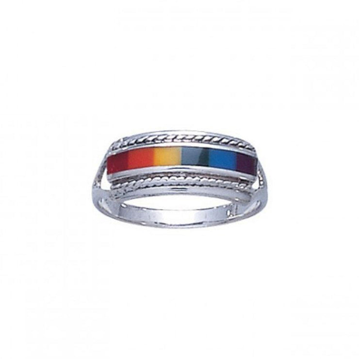Sterling Silver Rainbow Ring TR164