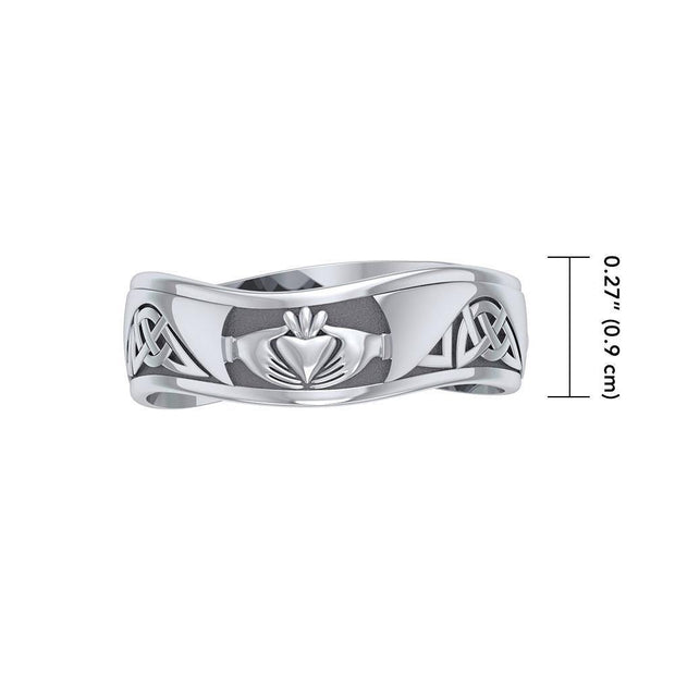The love that never fades ~ Celtic Knotwork Claddagh Sterling Silver Ring TR2923