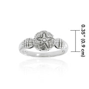 Lets create memories in the sea ~ Sand Dollar Sterling Silver Ring TR3027
