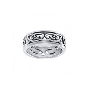 Live in the narrow years of tradition ~ Celtic Knotwork Sterling Silver Ring TR3411