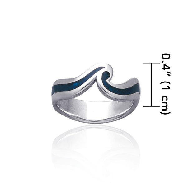 A happy moment when out to play with the sea waves ~ Sterling Silver Jewelry Inlaid Ring TR3603