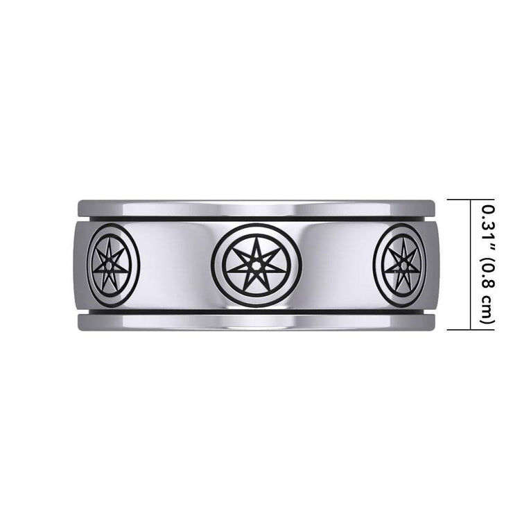 Elven Star Silver Spinner Band Ring TR3754