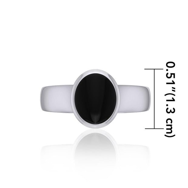 Modern Round Shape Inlaid Silver Ring TR3832 Ring