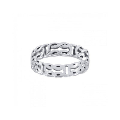 Life’s a continuous beginning and an end ~ Celtic Knotwork Sterling Silver Ring TR398