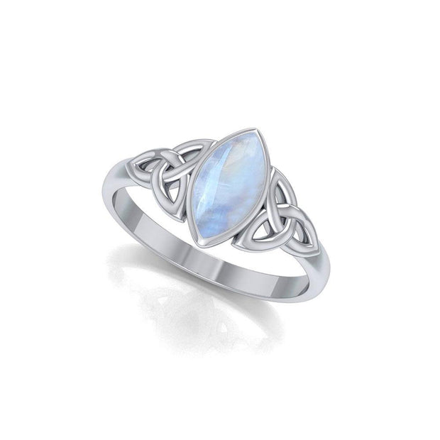 Endless and naturally eloquent ~ Sterling Silver Celtic Knotwork Ring with Gemstone TR556