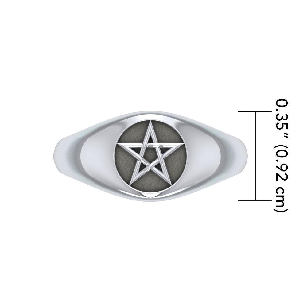 Pentagram Pentacle Sterling Silver Ring TR595
