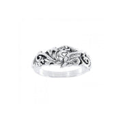 Dragon Scroll Silver Ring TR940