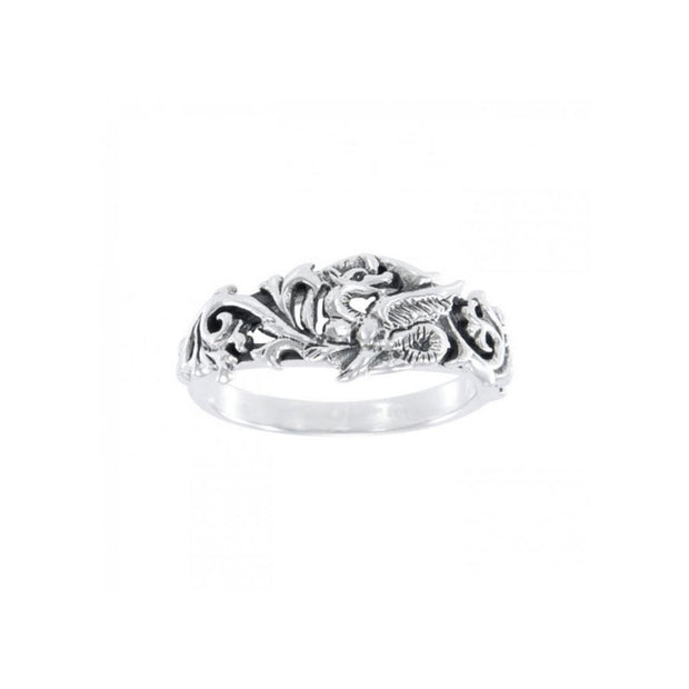 Dragon Scroll Silver Ring TR940