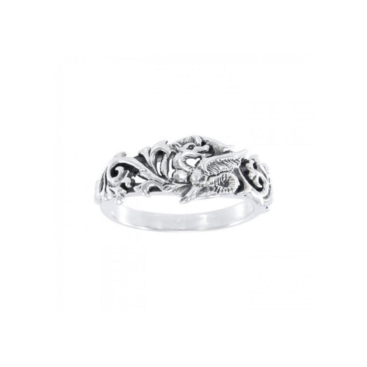 Dragon Scroll Silver Ring TR940