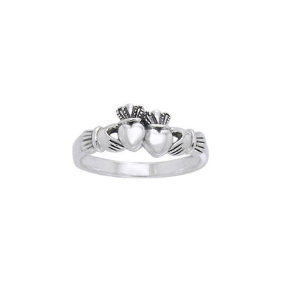 Two hearts beat as one ~ Irish Claddagh Ring TRI1115
