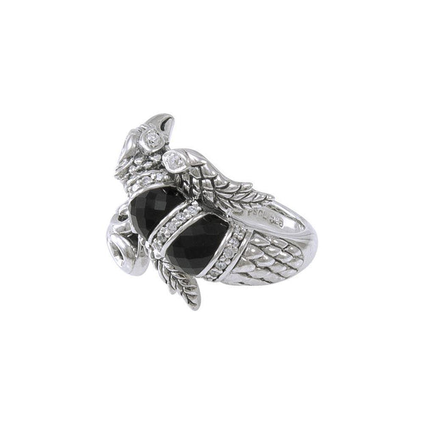 Flying Phoenix Silver Ring with Gemstone TRI1233