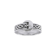 Celtic Knotwork Belt Buckle Sterling Silver Ring TRI1254