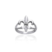 Fleur-de-Lis in Monarchy ~ Sterling Silver Jewelry Ring TRI130