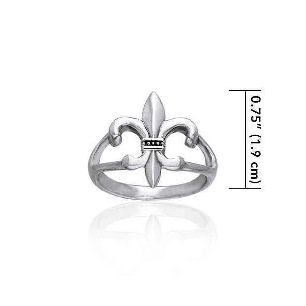 Fleur-de-Lis in Monarchy ~ Sterling Silver Jewelry Ring TRI130