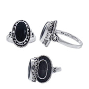 Spell Sterling Silver Ring with Black Obsidian TRI1555