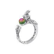 Sterling Silver Witch Ring with Crystal ball TRI1645 Ring