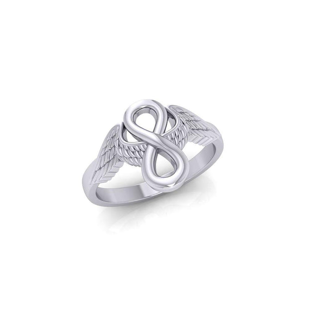 Angel Wings with Infinity Sterling Silver Ring TRI1711 Ring